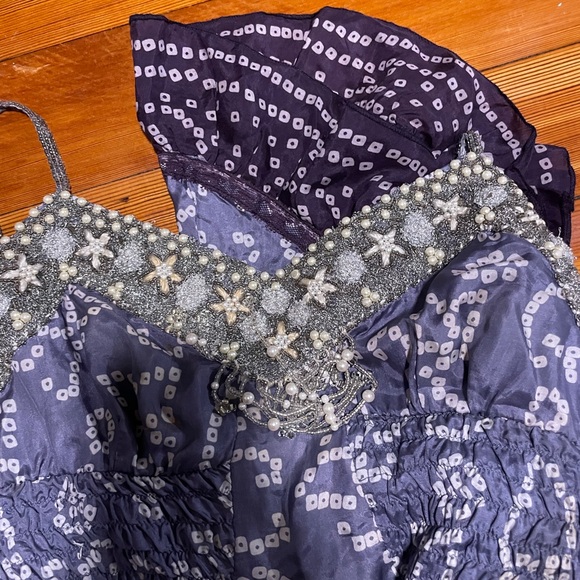 Embellished Purple Spaghetti Strap Dress - Picture 11 of 11